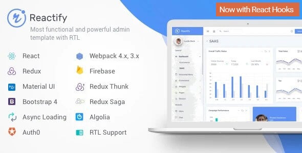Reactify - React Redux Material BootStrap 4 + Laravel Admin Template by IronNetwork