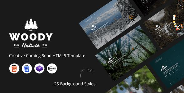 Woody - Creative Coming Soon HTML5 Template by Mountain-Themes