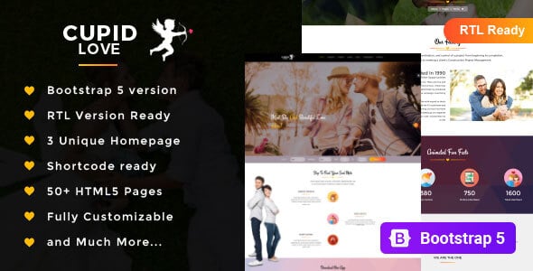 CUPID LOVE - Dating Website HTML5 Template by Potenzaglobalsolutions
