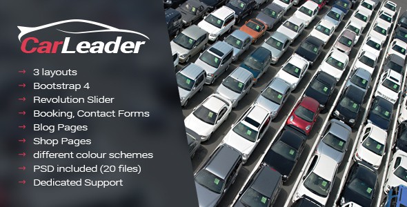 CarLeader - Car Dealer HTML website template by websmirno