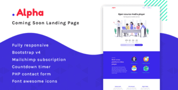 Alpha - Coming Soon Landing Page by Pixininja