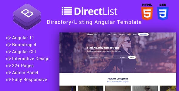 Directlist - Directory & Listing Angular 11+ Template by TrendSetterThemes