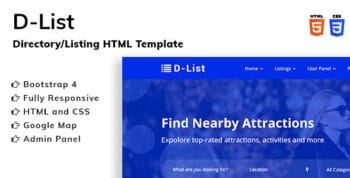 D-List - Directory & Listing HTML Template by TrendSetterThemes