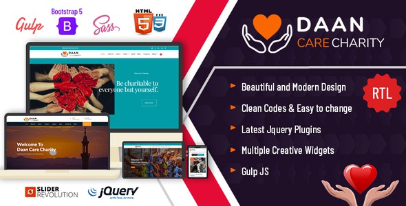 Daan | Charity and Donations Mulitpurpose HTML5  Template by StudioUX
