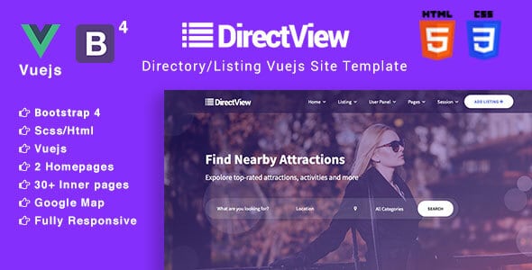 DirectView - Directory and Listings Vuejs Site Template by TrendSetterThemes