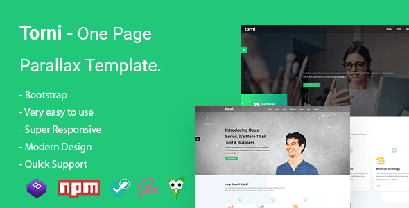 Torni - One Page Parallax Template by Theme-Life