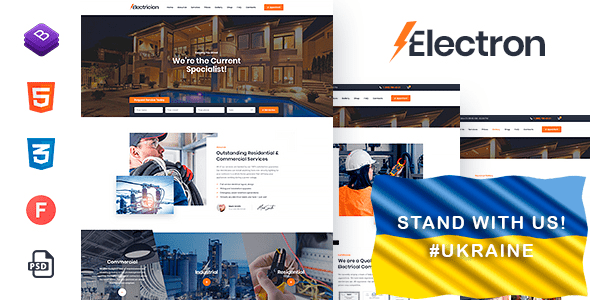 Electron - Electrical Services HTML Template by websmirno