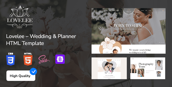 Lovelee – Wedding & Planner HTML Template by BDevs