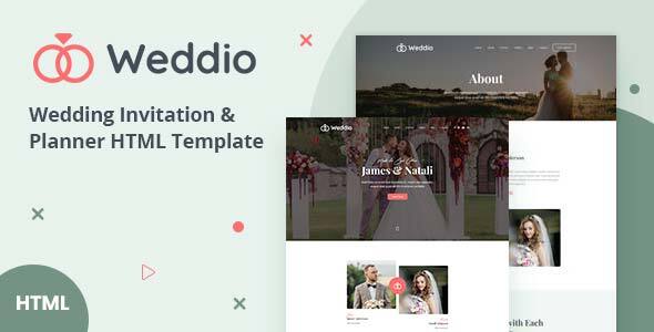 Weddio | Wedding Invitation and Planner HTML Template by gethtmlcoder