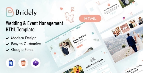 Bridely | Wedding & Event Management HTML Template by designingmedia