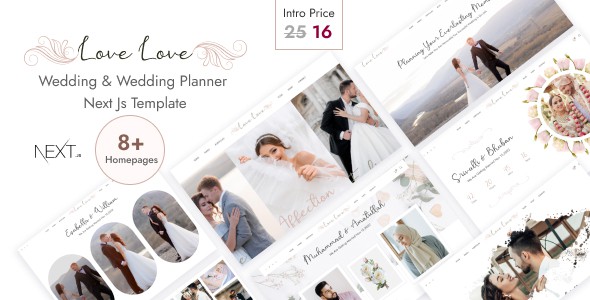 LoveLove - Wedding & Wedding Planner Next Js Template by wpoceans