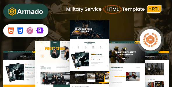 Armado - Military Service HTML Template + RTL by BDevs