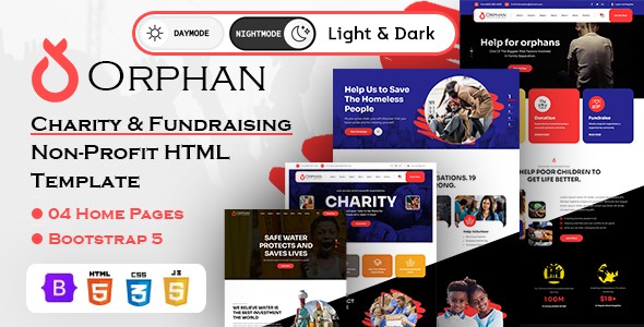 Orphan - Charity and Fundraising Non-Profit HTML Template by winsfolio