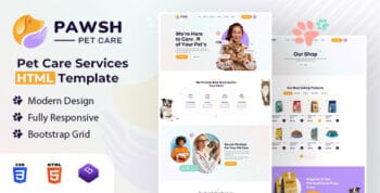 Pawsh | Pet Care HTML Template by designingmedia