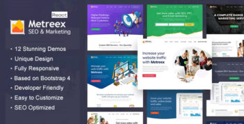SEO & Digital Marketing Agency Landing Page React Template - Metreex by Jthemes