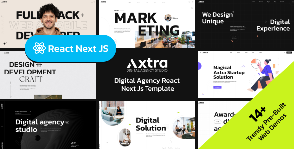 Axtra | Digital Agency React Nextjs Template by wealcoder_agency
