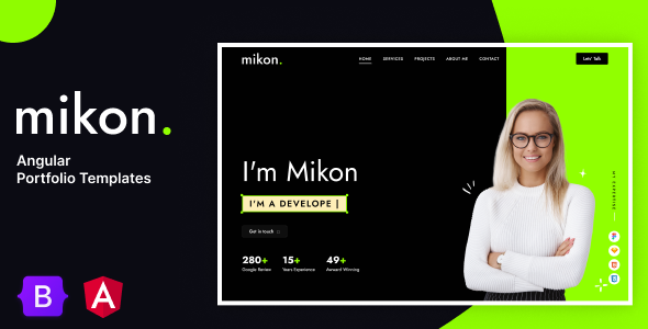 Mikon – Angular Personal Portfolio Template by design-alchemy