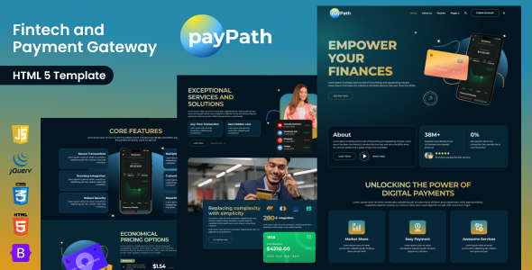 PayPath - Fintech & Online Payment Gateway HTML5 Template by Evonicmedia