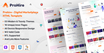 Prohire - Service Selling Freelancer Marketplace HTML Template by KreativDev