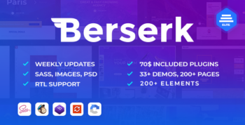 Berserk - Creative Multipurpose Commerce Blog Apps HTML template by NikaDevs