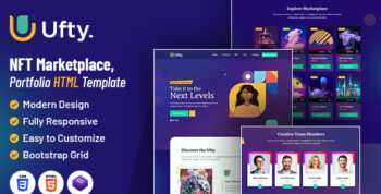 Ufty | NFT Marketplace & Portfolio HTML Template by designingmedia