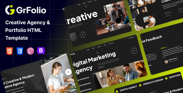 Grfolio - Creative Agency & Portfolio HTML Template by themeies