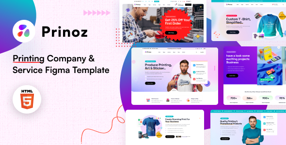 Prinoz- Printing company & Service HTML template by UI-Drops