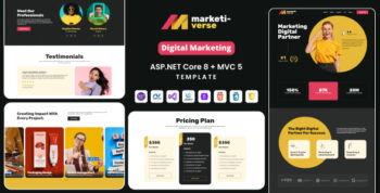 Marketiverse - ASP.NET Core & MVC - Digital Marketing Agency Website Template by Evonicmedia