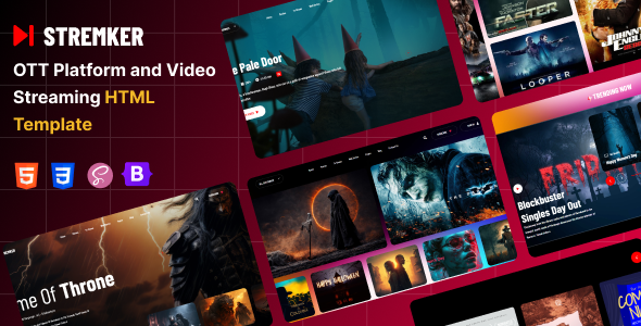 Stremker - OTT Platform and Video Streaming HTML Template by ex-coders