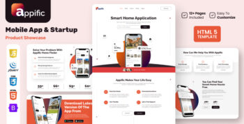 Appific - Mobile App & Startup HTML5 Template by Evonicmedia