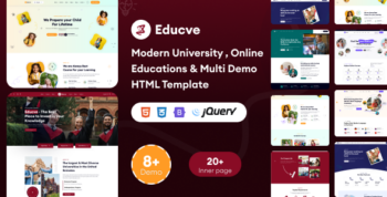 Educve-University, Online Courses & Multi Demo Education HTML Template by ThemeDox