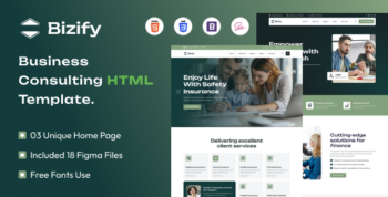 Bizify - Business Consulting HTML Template by qzency