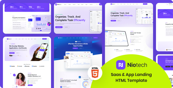 Niotech - Saas & App Landing Page Template by Gramentheme