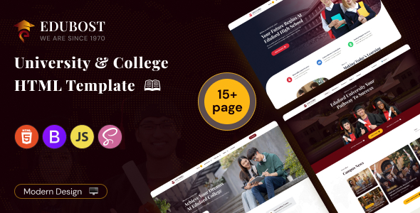 Edubost-University, Online Courses & Multi Demo Education HTML Template by XLDevelopment