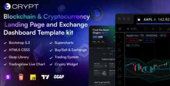 Crypt - Blockchain & Cryptocurrency HTML Landing Page and Exchange Dashboard by tophive