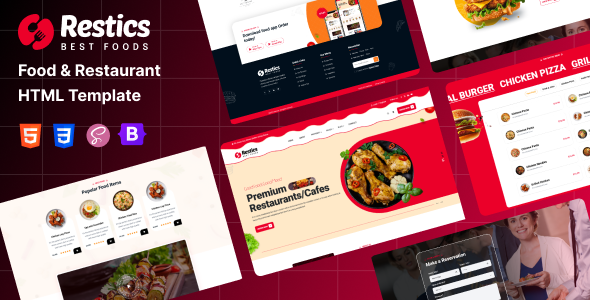 Restics - Food & Restaurant HTML Template by tempticspro