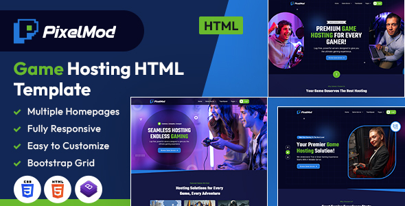 PixelMod | Game Hosting HTML Template by designingmedia