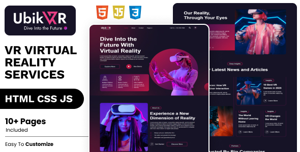 UbikVR - Virtual Reality Services HTML 5 Template by Evonicmedia
