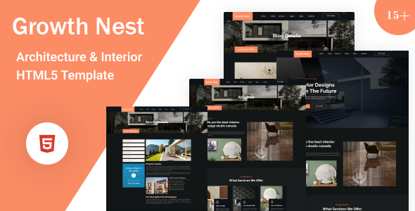 GrowthNest- Architecture & Interior HTML5 Template by Website_Stock