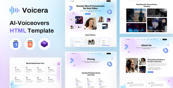 Voicera |  AI Voiceover HTML Template by designingmedia