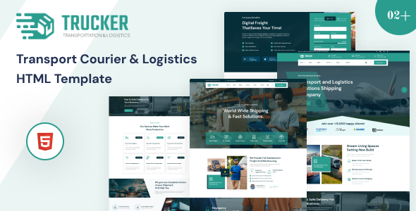 Trucker-Transport Courier & Logistics HTML Template by Green-Touch