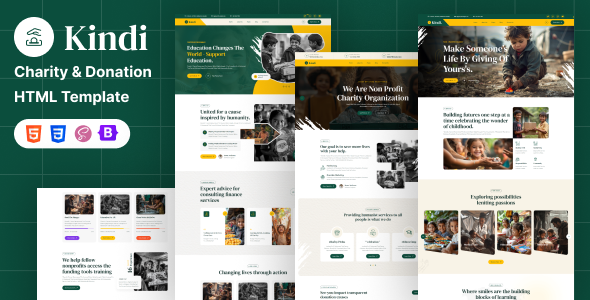 Kindi – Charity & Donation HTML Template by Pixel-plus