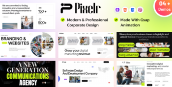 Pixelr - Creative Agency & Portfolio HTML Template by Gramentheme