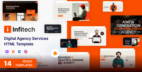 Infitech – Digital Agency & IT Service HTML Template by Pixel-plus