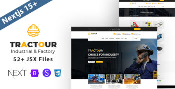 Tractour - Industrial/ Manufacturing Bootstrap + React + Next JS Template by theme_group