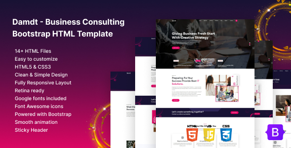 Damdt – Business Consulting Bootstrap HTML Template by Themomarket