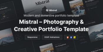 Mistral - Photography & Creative Portfolio Template by Starcade