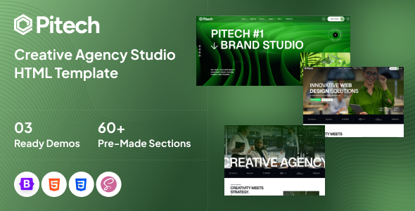 Pitech - Creative Agency & Portfolio HTML Template by Themesbay