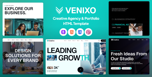 Venixo - Creative Agency & Portfolio HTML Template by Pixel-plus