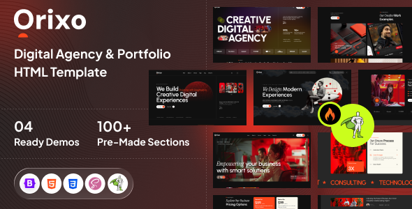 Orixo - Digital Agency & Portfolio HTML Template by Gramentheme